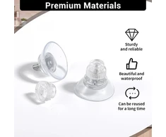 Jieyao 12 siurbtukų rinkinys su sriegiu, stikliniai siurbtukai su rifliuota veržle, skersmuo 25 mm, mini skaidrūs siurbtukai, nereikia gręžti, pvc stiprūs siurbtukai, prisukami spaustuvai langams, vonios kambariams