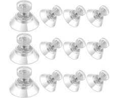 Jieyao 12 siurbtukų rinkinys su sriegiu, stikliniai siurbtukai su rifliuota veržle, skersmuo 25 mm, mini skaidrūs siurbtukai, nereikia gręžti, pvc stiprūs siurbtukai, prisukami spaustuvai langams, vonios kambariams