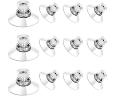 Jieyao 12 vnt. siurbtukų su sriegiu, stikliniai siurbtukai su riešutais Ø32mm mini skaidrūs siurbtukai be gręžimo Pvc stiprūs siurbtukai prisukami langams vonioms virtuvėms