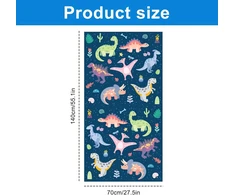 Jinfanshurich vaikiškas rankšluostis su dinozauro raštu - paplūdimio rankšluostis vaikams, 70 x 140 cm greitai džiūstantis dušo rankšluostis vaikams berniukams mergaitėms itin minkštas rankšluostis baseinui, paplūdimiui ir pirčiai