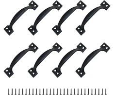 Jinxian 8 baldų rankenos, durų rankena, rustiškas cinko lydinys virtuvės, klojinių durims, sodo pašiūrei (120 mm)