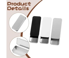 Jiyin 3 mažos metalinės dėžutės su slankiojančiu dangteliu, 8 x 3,4 x 1,2 cm, mažas metalinės dėžutės konteineris, stačiakampė dėžutė saldainiams, papuošalams, rankdarbiams, tabletėms, išgyvenimo rinkiniui