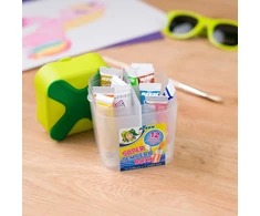 Jolly Super Tempera Boxx, Aquaboxx su 12 x 7,5 ml Super Tempera spalvų, mokykliniai dažai, vandens dėžutė su 4 skyreliais, guašo rinkinys, nepralaidus dizainas
