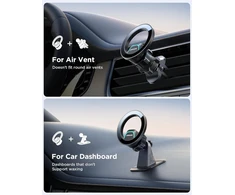 Joyroom magnetinis telefono laikiklis automobiliui su 20 x n55 magnetais, 2-in-1 automobilinis laikiklis su magsafe, magnetinis telefono laikiklis automobiliui, skirtas iphone 16 15 14 13 12 ir magsafe dėklui bei visiems telefonams