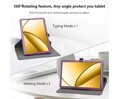 Jrtal dėklas, suderinamas su Blackview Tab 60 Wifi, Blackview Tab 60 Pro, 360° besisukantis dėklas iš dirbtinės odos, skirtas Blackview Tab 60 Wifi/tab 60 Pro 10.1 colių planšetiniam kompiuteriui - Violetinė