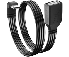Jsadzkj 90 laipsnių stačiu kampu usb c 2.0 kabelis type c į usb female otg adapterio kabelis usb type c plokščias trumpas kabelis, universalus planšetinis kompiuteris, usb atmintinė nešiojamas kompiuteris 30 cm (kampas aukštyn/žemyn)