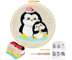 Jsrqt rinkinys pradedantiesiems, skirtas siuvinėti adata "penguin". Rinkinys pradedantiesiems vaikams ir suaugusiems. Siuvinėjimo adatos rinkinys pradedantiesiems. Audinio raštų rinkinys pradedantiesiems