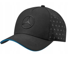 Juoda kepuraitė su snapeliu su istorinėmis žvaigždutėmis Mercedes Benz