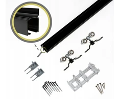 Juoda stumdomų durų sistema Iron 60kg 150