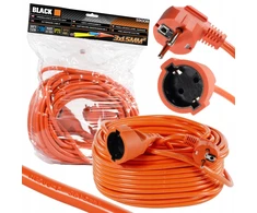 Juodas elektrinis ilginamasis laidas 20m 3x1,5mm ip20 sodo