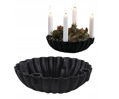 Juodas ketaus žvakidė-kandelabras 4 žvakėms, 25cm
