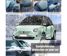 Juodas pusiau uždangalas, skirtas 2007-2023 m. F-iat 500, pritaikytas automobilio garažo minkštas viršutinis pusiau uždangalas nuo šalčio, sniego ir saulės