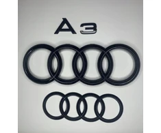 Juodi Audi A3 ženkliukai priekyje ir gale + A3 8v
