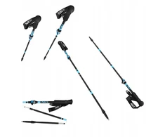 Juodi reguliuojami trekingo lazdos Nordic Walking lazdos