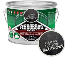 Jurga Ferrobond Ultra metalo ir ketaus dažai rūdims, juodas молотковый Ral9005, 2,5 l