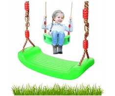 Just Fun Sūpynės vaikams, sūpuoklės, tvirta plastikinė plokščia žalia lenta