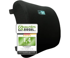 Jx Office® nugaros pagalvėlė - ergonomiška atminties putų juosmens pagalvėlė / juosmens atrama sveikai sėdėjimo laikysenai | automobiliui, biurui ir namams | apsaugo nuo nugaros skausmo | kelioninis prietaisas