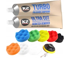 K2 Ultra Cut poliravimo pasta turbo rinkinys su poliravimo kempinėmis įbrėžimams šalinti
