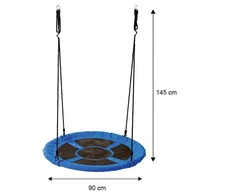 Kabančios sodo sūpynės su gandro lizdu vaikams, mėlynos, 90 cm
