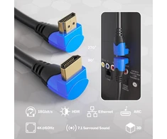 Kabeldirekt 1m 90° kampu Hdmi kabelis (1080p 4k 3d didelis greitis su Ethernet Arc) - Top serija
