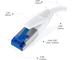 Kabeldirekt Cat 7 Ethernet kabelis, 5m, baltas, 10 Gbps