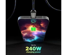 Kabeldirekt Usb C kabelis greitam įkrovimui, nedūžtančios metalinės jungtys + tvirtas nailono pynimas, Usb 2.0 - 1m (įkrauna 240w mobiliuosius telefonus/nešiojamus kompiuterius, labai patvarus, veikia kaip įkrovimo/duomenų kabelis)