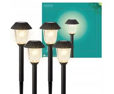 Kaemingk Saulės sodo lempos, juodos, įsmeigiamos, Led, šiltai baltos, 4 vnt.