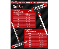 Kafuwell 14 vnt. Hex ir Torx raktų rinkinys su T rankena