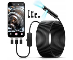 Kaiweets Hd 1920p inspekcinė kamera su dviem objektyvais Ip67 5m kabelis Led