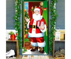 Kalėdinė durų uždangalo dekoracija, 185 x 90 cm kalėdinė santa claus durų uždanga, kalėdinis baneris, kalėdinės vakarėlio dekoracijos, namams, sienai, durų užuolaida, kalėdinio vakarėlio dekoracija, santa claus