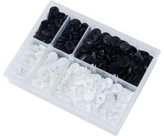 Kam snaps starter set t5 100 rinkinys spaudžių juoda balta graži plastikinė dėžutė