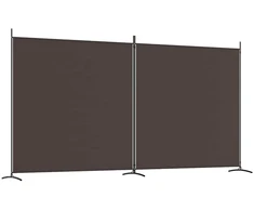 Kambario pertvara, 2 dalių, rudos spalvos, 348x180cm, audinys