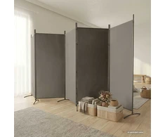 Kambario pertvara, 5 dalių, antracito, 433x180cm, audinys