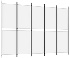 Kambario pertvara, 5 dalių, baltos spalvos, 250x180cm, audinys