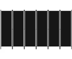Kambario pertvara, 6 dalių, juodos spalvos, 300x180cm