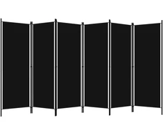 Kambario pertvara, 6 dalių, juodos spalvos, 300x180cm