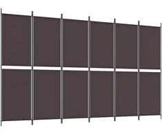 Kambario pertvara, 6 dalių, rudos spalvos, 300x180cm, audinys