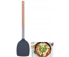 Kamille mentelė/šaukštas medžio imitacija 34 cm pilka plieno