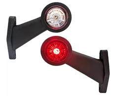 Kampinė led gabaritinė lempa, įstriža, balta-raudona ft-009c 12/24v
