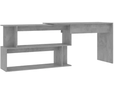 Kampinis rašomasis stalas, betono, 200x50x76cm, mediena