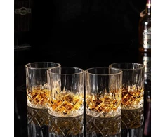 Kanars 2 viskio taurių rinkinys, krištolinės taurės be švino, viskio taurė, 300 ml, graži dovanų dėžutė, aukšta kokybė