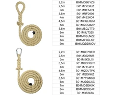 Kanirope® Prosport virvė laipiojimui su kilpa ir sraigtiniu karabinu, 2.2 m