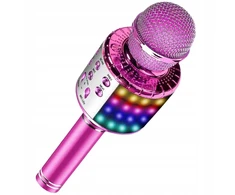 Karaoke Bluetooth mikrofonas su garsiakalbiu, rožinis