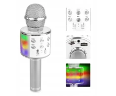 Karaoke mikrofonas su Bt garsiakalbiu Mp3 Rec Led
