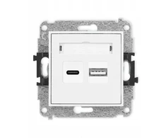 Karlik Mini Dvigubas Usb įkroviklis Usb C + Usb A Mcusb-8, baltas