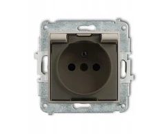 Karlik Mini Lizdas su dangteliu su įžeminimu 2p+ž taupe 60mgpb-1zdp
