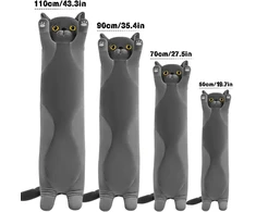 Katės pliušinis žaislas 70 cm minkštas katės pliušinis žaislas pagalvėlė katės kimštinis žaislas mieli žaislai vaikams merginai pagalvėlė žaislas dovanos gimtadieniui kalėdoms valentino dienai (pilkas, 70 cm)
