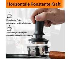 Kavos grūstuvas 53 mm, kavos presas, espresso grūstuvas su 13,6kg kontaktiniu slėgiu, skalės reguliavimas, 304 nerūdijančio plieno pagrindas, kavos štampas su plokščiu grūstuvo pagrindu, kavos grūstuvas, skersmuo 53 mm