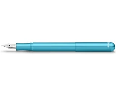 Kaweco Collection Liliput Mėlyna plunksnakotis, išskirtinis aliuminio plunksnakotis su plieniniu plunksneliu, skirtas rašalo kasetėms, 12,4 cm, plunksnelės plotis: F (fine)
