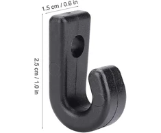 Kayak J formos kabliukai, 10 vnt. plastikinių J formos varžtų tvirtinimo kabliukų, skirtų kajakams, kanooms, irklavimo valtims, juodi